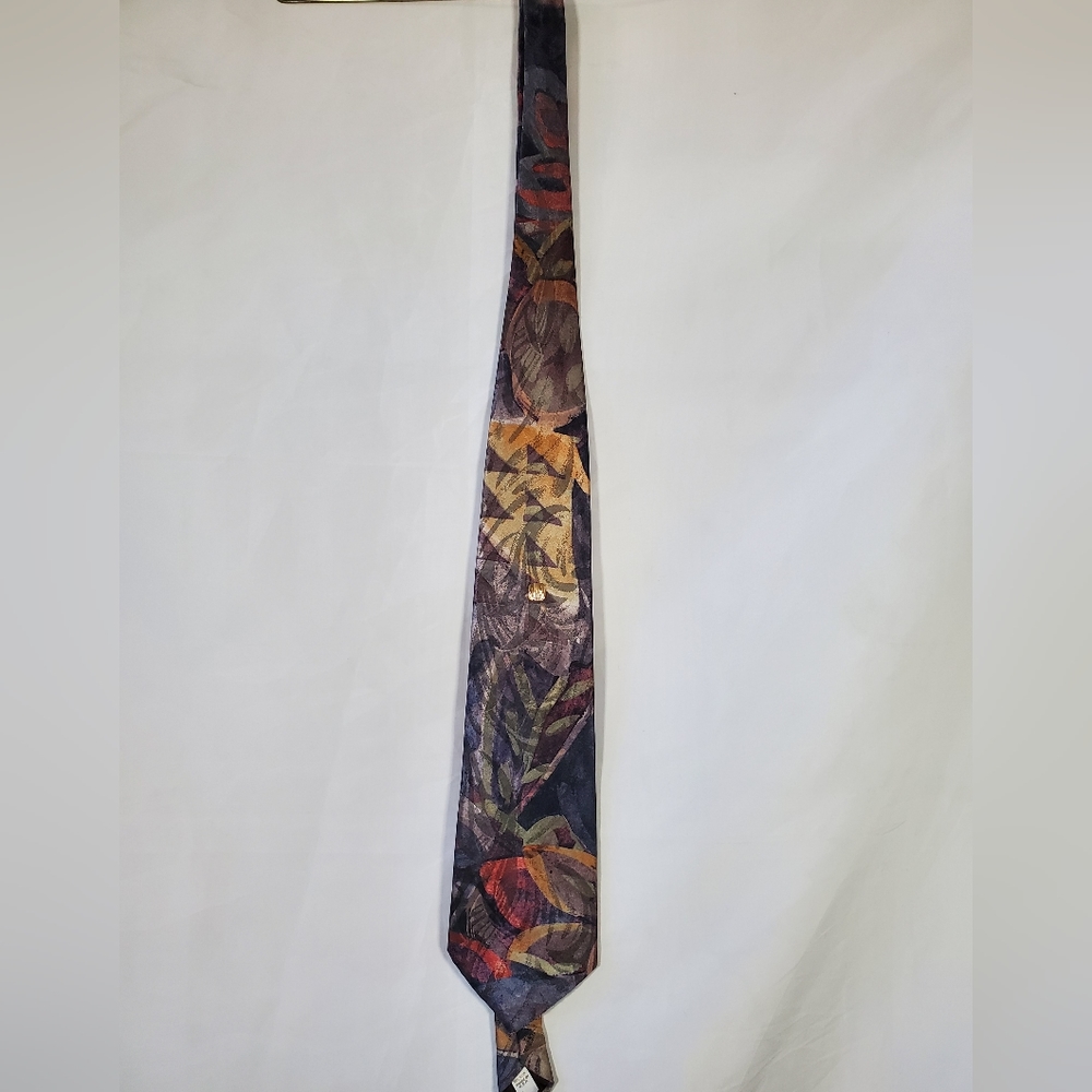 ANDRE VALETINO MULTI COLOR PAISLEY ABSTRACT ART FLORAL POLYESTER NECKTIE TIE